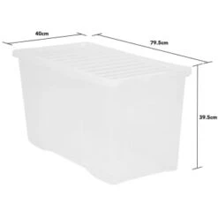 B&M Large Storage Box With Lid 110L - Clear -Home Discount Store 284861 110l storage box with lid clear 3