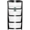 B&M 4 Tier Drawer - Black -Home Discount Store 302305 set of 4 drawers black