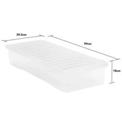 B&M Underbed Storage Box With Lid 55L - Clear 9 B&M Underbed Storage Box With Lid 55L - Clear -Home Discount Store 307321 55l under bed storage box with lid 3