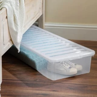 B&M Underbed Storage Box With Lid 55L - Clear 4 B&M Underbed Storage Box With Lid 55L - Clear - Image 2