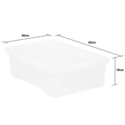 B&M Underbed Clear Storage Box With Lid 32L - Clear -Home Discount Store 314173 32l underbed storage box with lid clear 3