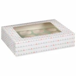 Betty Winters Large Cupcake Boxes 2pk -Home Discount Store 320784 4pk cupcake boxes holds 12 pastel triangles 2