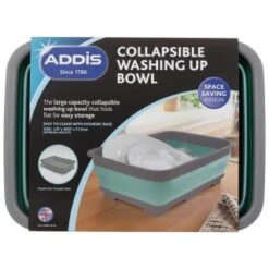 Addis Collapsible Washing Up Bowl - Aqua & Grey -Home Discount Store 332198 addis collapsible washing up bowl grey and aqua