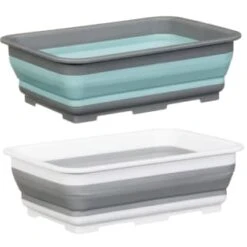 Addis Collapsible Washing Up Bowl - Aqua & Grey -Home Discount Store 332198 addis collapsible washing up bowl grey and aqua 4