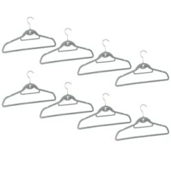 B&M Pure Velvet Hangers 8pk - Grey -Home Discount Store 333534 8pk velvet hangers grey group
