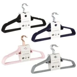 B&M Pure Velvet Hangers 8pk - Grey -Home Discount Store 333534 8pk velvet hangers group 1