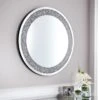 B&M Round Crushed Jewel Mirror - Silver -Home Discount Store 338019 round crushed jewel mirror