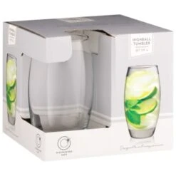 B&M Curved Hiball Glasses 4pk -Home Discount Store 338803 set of 4 highball tumblers