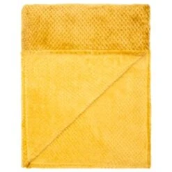 B&M Oversized Waffle Throw - Ochre -Home Discount Store 344890 oversized waffle throw ochre 2