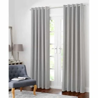 B&M Colorado Hopsack Fully Lined Eyelet Curtains 46 X 54" - Silver 3 B&M Colorado Hopsack Fully Lined Eyelet Curtains 46 X 54" - Silver