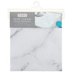 B&M Grey Wipe Clean Printed Tablecloth 132 X 178cm - Marble -Home Discount Store 351948 trend pvc printed tablecloth medium 132x178cm marble effect