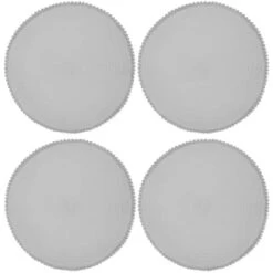 B&M Grey Round Pom Pom Placemats 4pk 10 B&M Grey Round Pom Pom Placemats 4pk -Home Discount Store 355688 pom pom placemats grey 3
