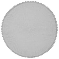 B&M Grey Round Pom Pom Placemats 4pk 9 B&M Grey Round Pom Pom Placemats 4pk -Home Discount Store 355688 pom pom placemats grey 4