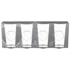 B&M Heart Glasses 4pk -Home Discount Store 356238 set of 4 hert embossed glasses