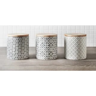 B&M Embossed Geometric Storage Canisters 3pc 3 B&M Embossed Geometric Storage Canisters 3pc