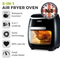 Tower 5-in-1 Air Fryer Oven 11L -Home Discount Store 357961 tower 5 in 1 air fryer oven 11l 12