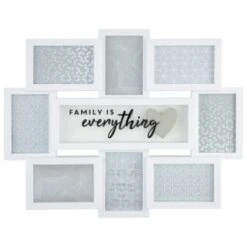 B&M Multi Aperture Photo Frame 8pc - Family Is Everything 8 B&M Multi Aperture Photo Frame 8pc - Family Is Everything -Home Discount Store 362635 8 aperture quote frame family is everything white
