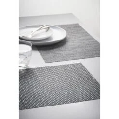 B&M Metallic Woven Placemats - Charcoal 4pk