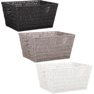 B&M Vannes Heart Cut Out Wicker Basket - White 4 B&M Vannes Heart Cut Out Wicker Basket - White - Image 2