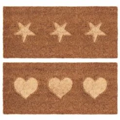 B&M Embossed Coir Step Mat - Hearts -Home Discount Store 367447 embossed coir step mat 25x55cm main
