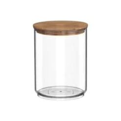 B&M Round Storage Container With Bamboo Lid -Home Discount Store 368018 round storage container with bamboo lid 750ml