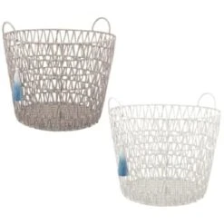 B&M Storage Basket With Tassel - Grey -Home Discount Store 368485 basket with tassel main