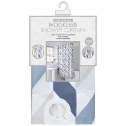 B&M Hookless Print Shower Curtain - Blue 6 B&M Hookless Print Shower Curtain - Blue -Home Discount Store 369013 hookless shower curtain blue 2