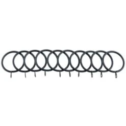 B&M Metal Curtain Rings 10pk - Black -Home Discount Store 369327 metal curtain rings black 3
