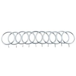 B&M Metal Curtain Rings 10pk - Shiny Nickle -Home Discount Store 369328 metal curtain rings rings shiny nickle 3