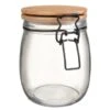 B&M Medium Bamboo Clip Lock Glass Jar -Home Discount Store 369503 medium glass clip lock jar with bamboo lid