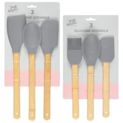 B&M Betty Winters Silicone Utensils 3pk - Grey -Home Discount Store 369972 3pk betty winters silicone utensils grey main