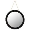 B&M Fringe Round Hanging Mirror - Black -Home Discount Store 370649 hanging circle mirror
