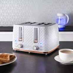 Featured Products -Home Discount Store 371982 goodmans diamond white rose gold 4 slice toaster