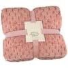 Heritage Collection Waffle Faux Fur Throw - Blush -Home Discount Store 372937 waffle faux fur throw blush 41