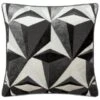 Jenson Geo Velvet Cushion - Grey -Home Discount Store 373032 jenson geo velvet cushion black