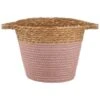 B&M Small Two Tone Wicker Basket - Pink -Home Discount Store 374392 small pink two tone basket