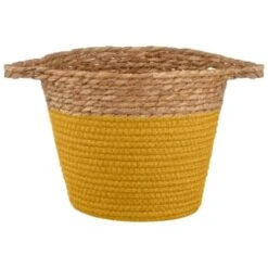 B&M Small Two Tone Wicker Basket - Ochre