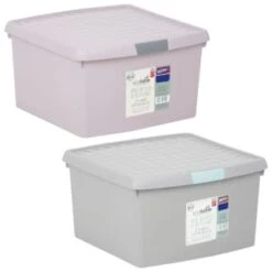 B&M Waffle Clip Box 25.5L - Grey -Home Discount Store 375471 375472 25 5l waffle clip box group