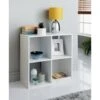 Lokken 4 Cube Basket Storage Unit - White -Home Discount Store 375915 lokken 4 cube white