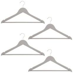 B&M Matte Grey Wooden Hangers 4pk -Home Discount Store 376023 wooden hangers 4pk group