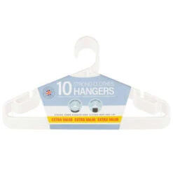 B&M Jumbo Hangers 10pk - White -Home Discount Store 376557 10pk strong clothes hangers white 2