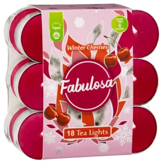 Fabulosa Tea Lights 18pk - Winter Cherries 3 Fabulosa Tea Lights 18pk - Winter Cherries