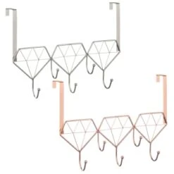 B&M Diamond Geo Overdoor Hooks - Rose Gold -Home Discount Store 377705 diamon geo over door hook main