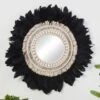 B&M Black Feather Mirror -Home Discount Store 378381 black feather mirror