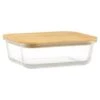B&M Rectangular Glass Food Container With Bamboo Lid -Home Discount Store 378623 regular glass food container 2