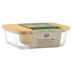 B&M Rectangular Glass Food Container With Bamboo Lid 9 B&M Rectangular Glass Food Container With Bamboo Lid -Home Discount Store 378623 regular glass food container 3