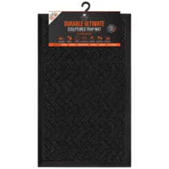 B&M Ultimate Trap Mat 45 X 75cm - Black -Home Discount Store 379124 durable ultimate sculpted trap mat 45x75cm black