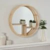 B&M Bamboo Mirror With Shelf - Natural Wood -Home Discount Store 380095 bamboo mirror with shelf