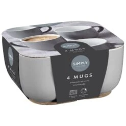 Simply Everyday Gloss Mugs 4pk - Grey 8 Simply Everyday Gloss Mugs 4pk - Grey -Home Discount Store 380120 4pk simply everyday mugs grey 2