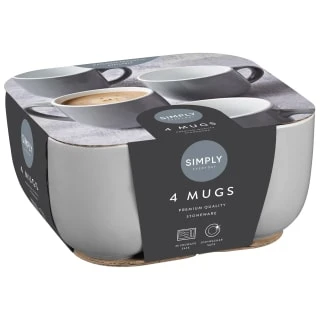 Simply Everyday Gloss Mugs 4pk - Grey 4 Simply Everyday Gloss Mugs 4pk - Grey - Image 3